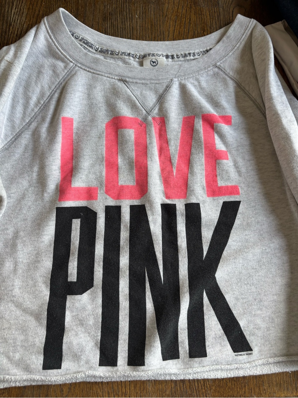 PINK Victoria's Secret Gray Crop Sweatshirt